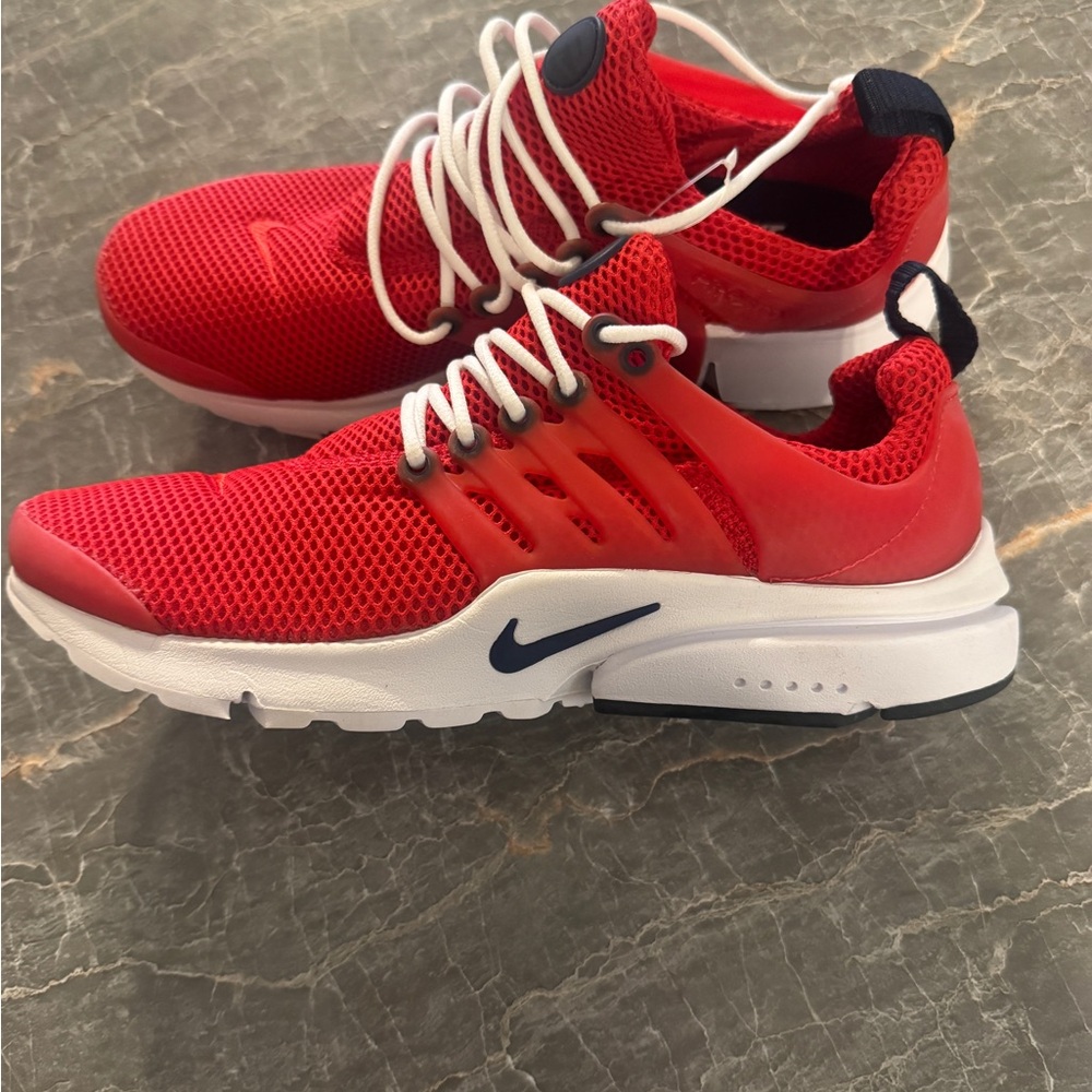 Nike Red and White Mesh Sneakers